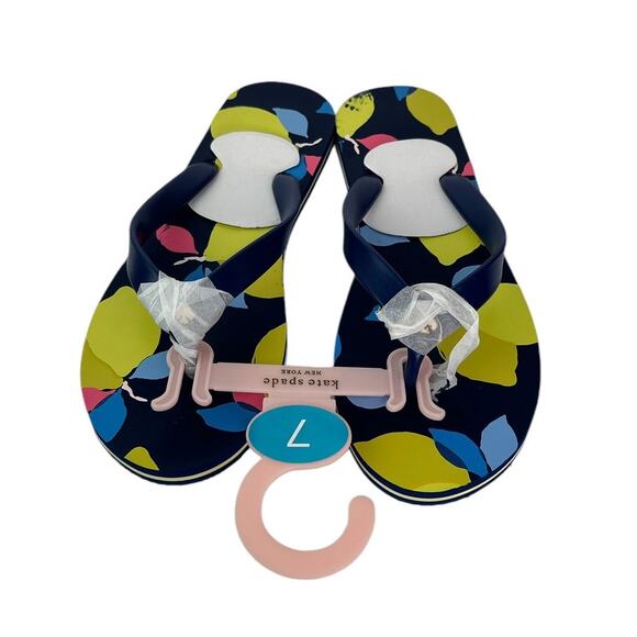 Kate Spade Lemon Zest Sandals Flip Flop Woman Size 7 - Picture 3 of 6